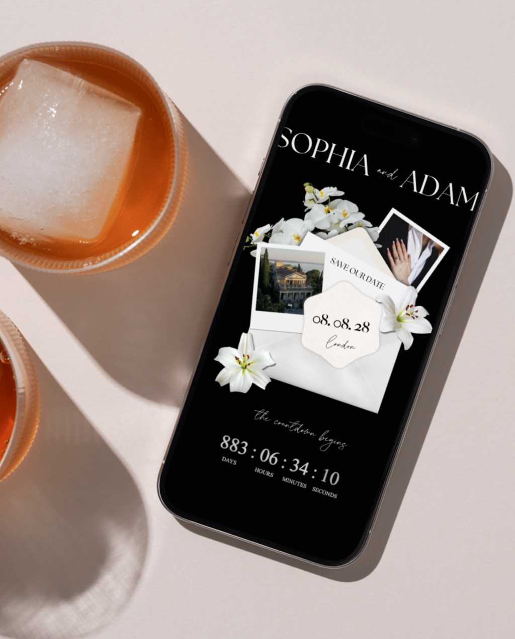 Save the Date - Elegant Black