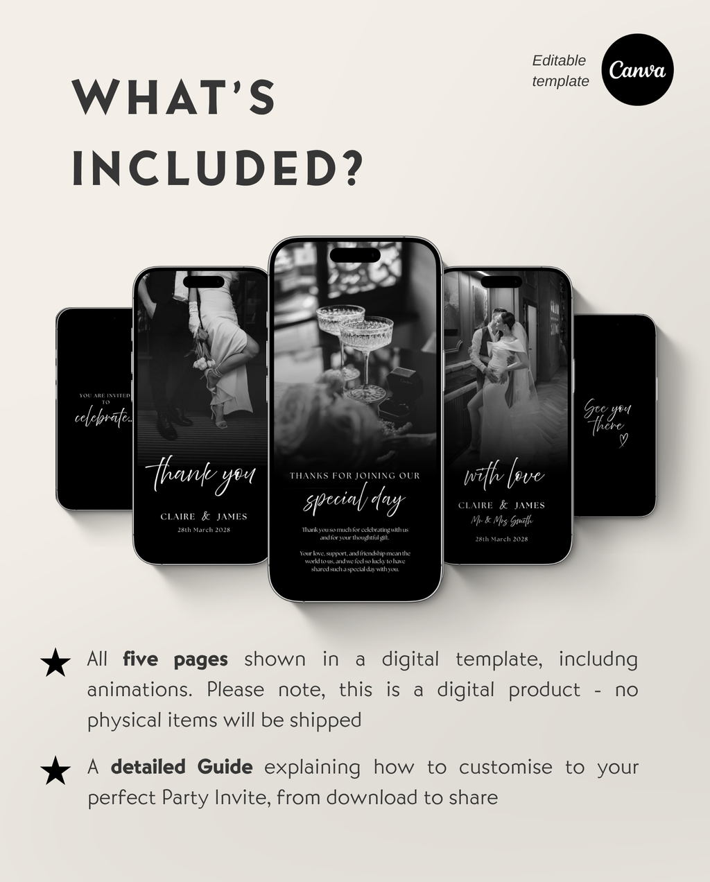 Engagement Party Invitation - Black