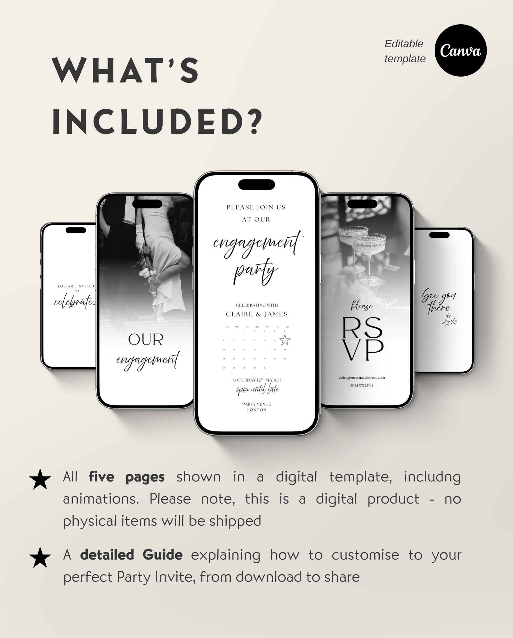 Engagement Party Invitation - White