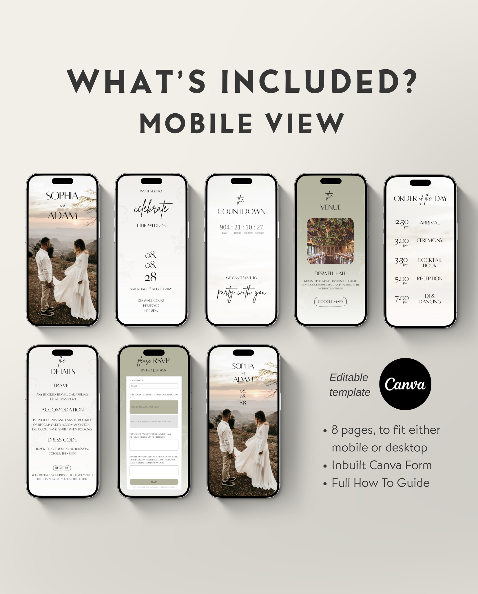 Interactive Wedding Invitation - Rustic Sage