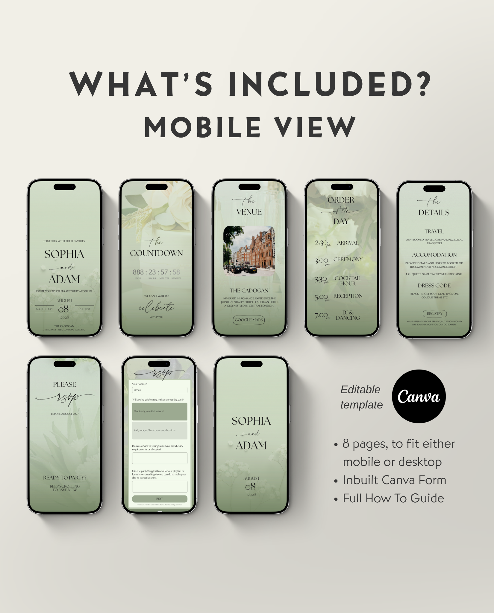 Interactive Wedding Invitation - Elegant Green