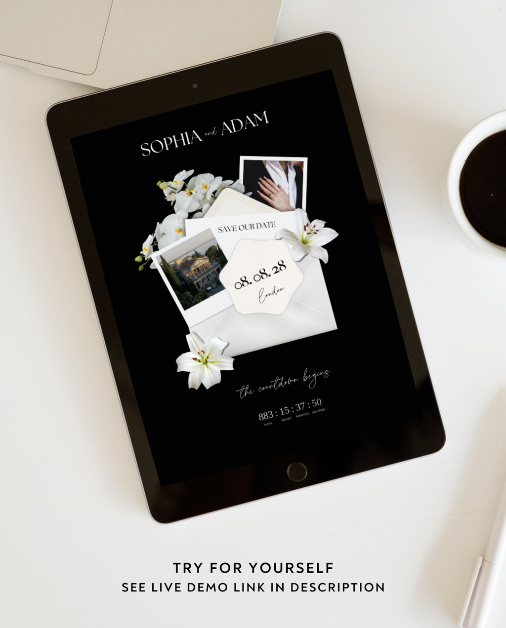 Save the Date - Elegant Black