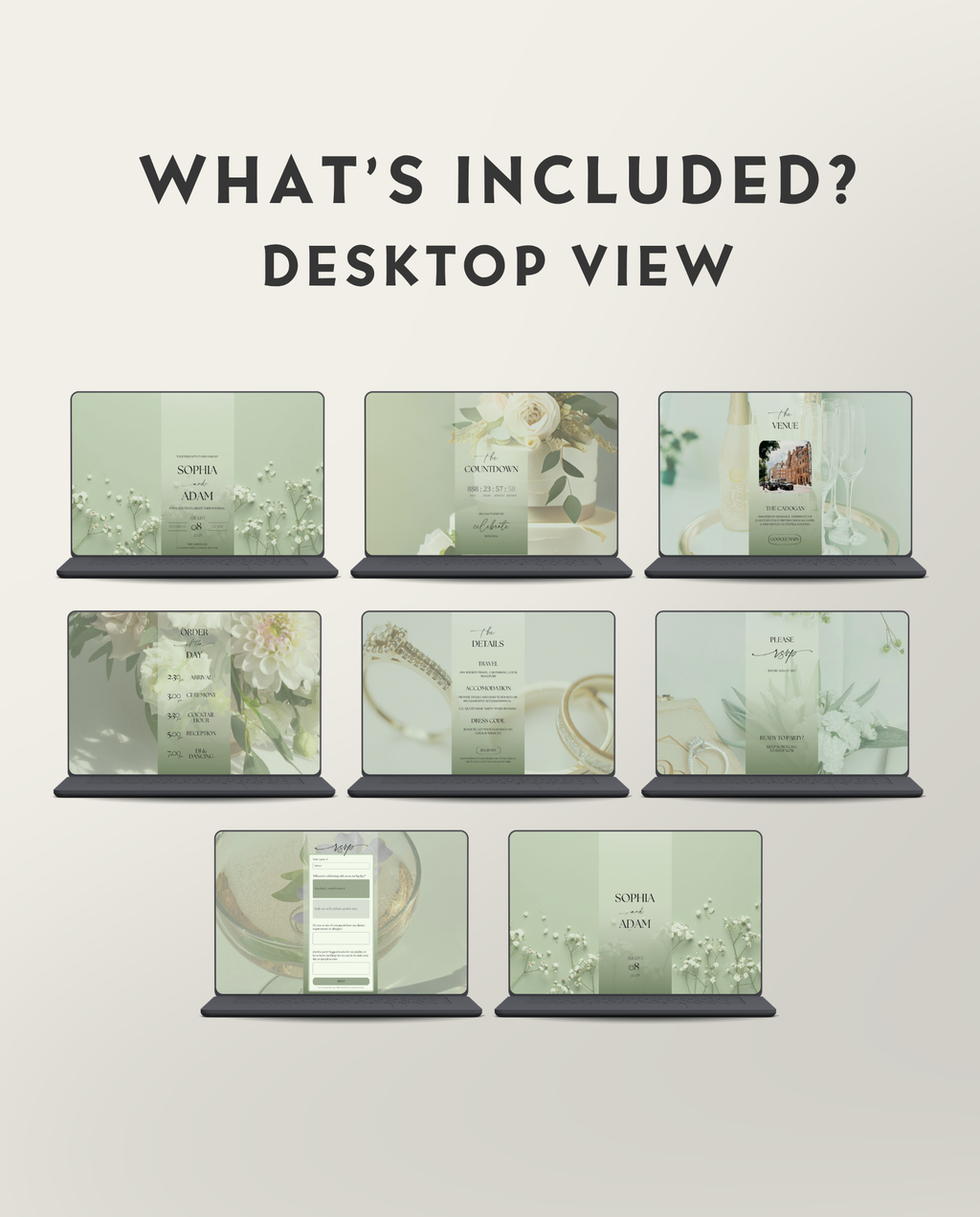 Interactive Wedding Invitation - Elegant Green