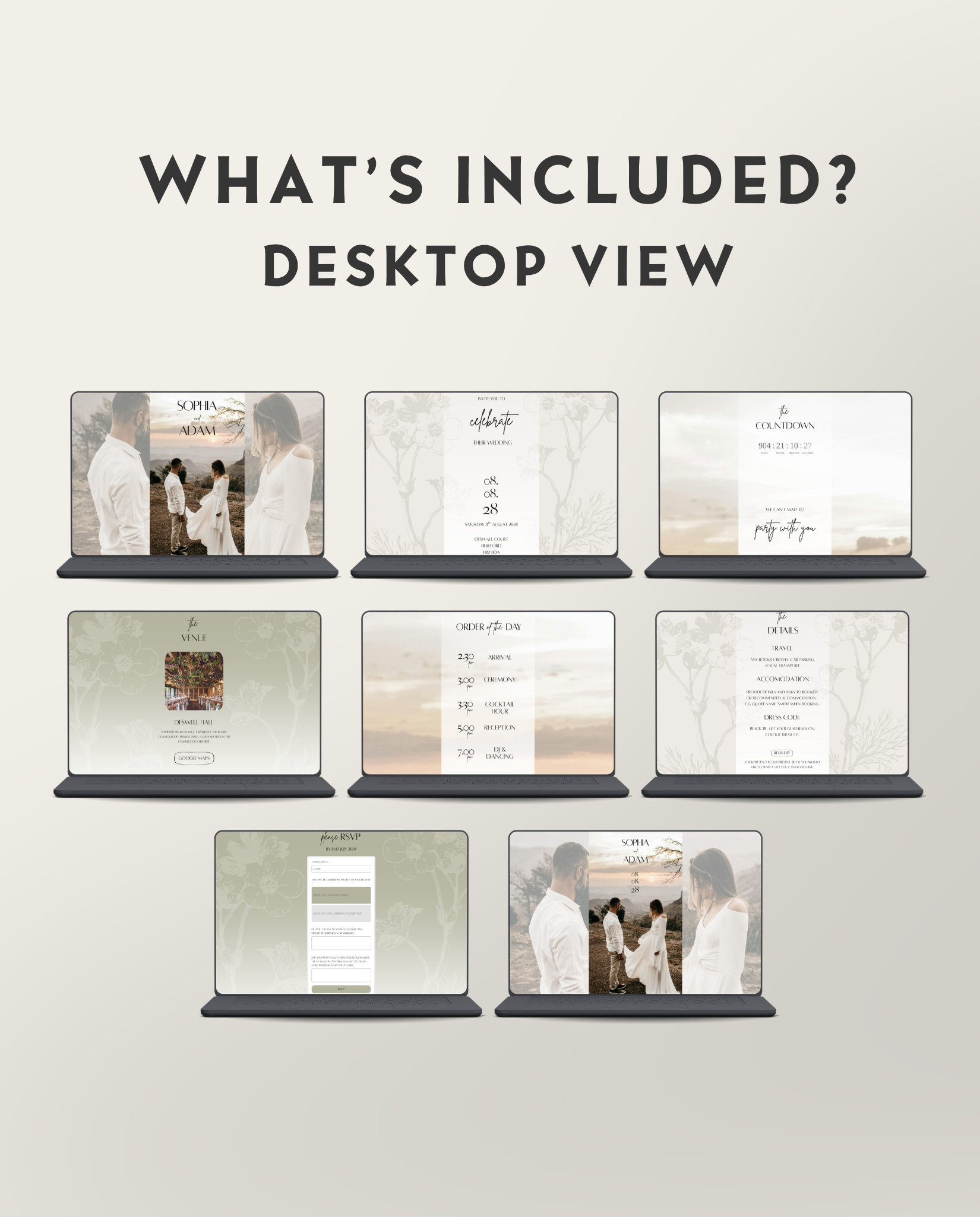 Interactive Wedding Invitation - Rustic Sage