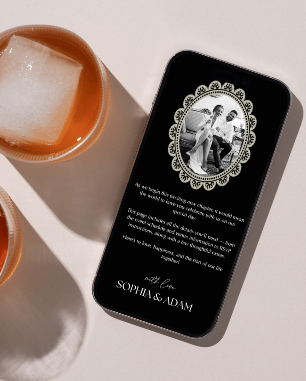 Wedding Website Template - Elegant Black