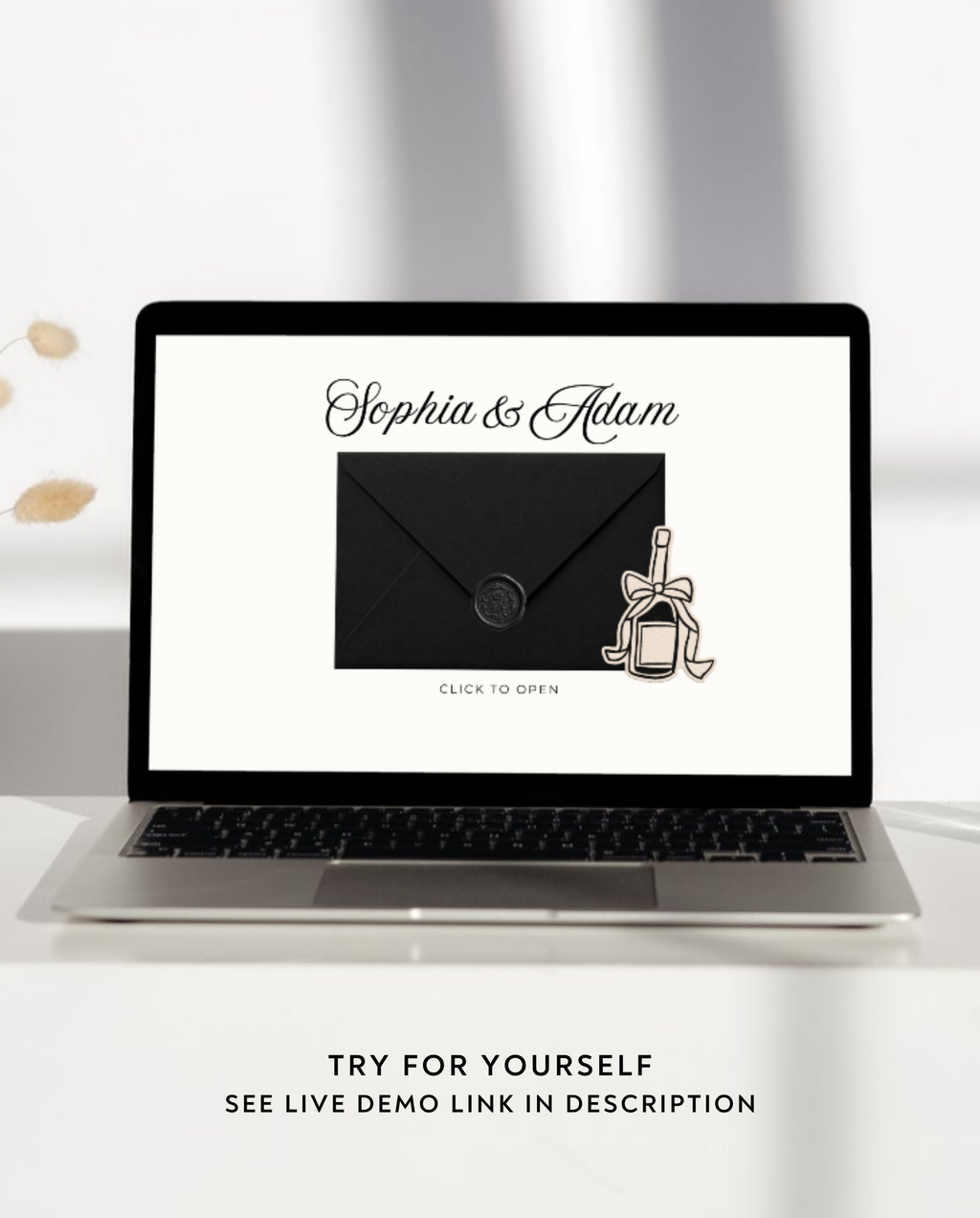 Envelope Reveal Invitation Suite - Black Tie & Bows