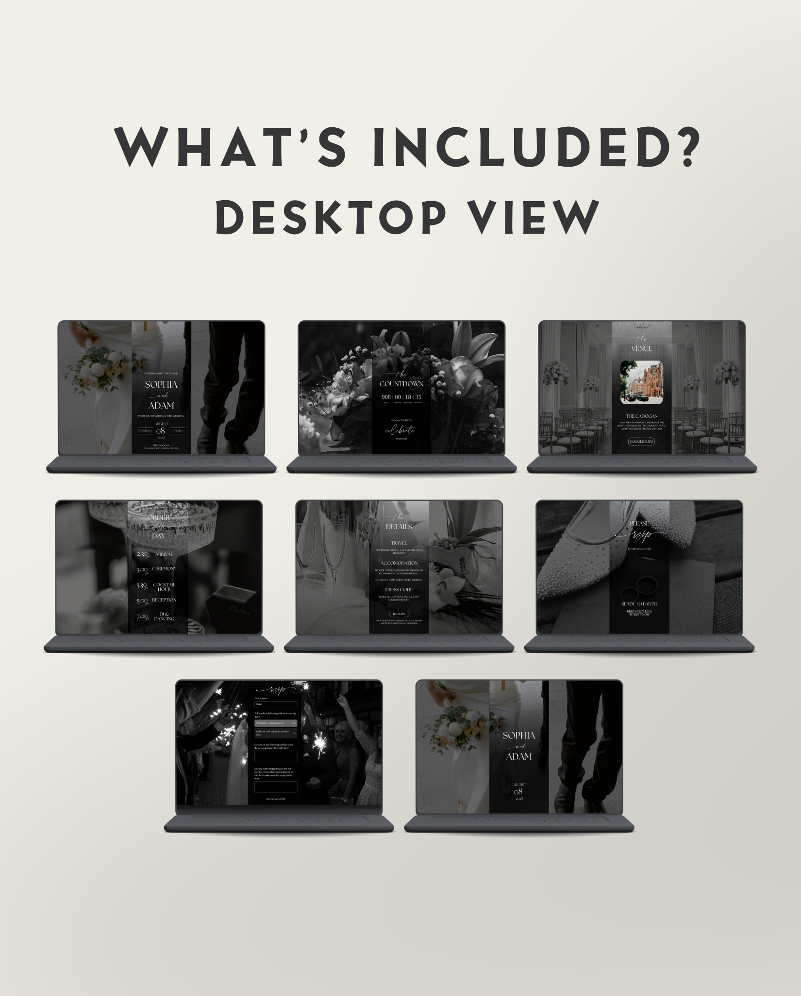 Interactive Wedding Invitation - Elegant Black