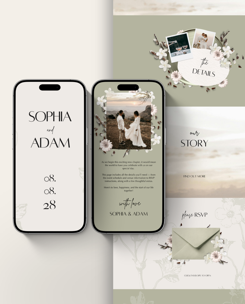 Wedding Website Template - Rustic Sage