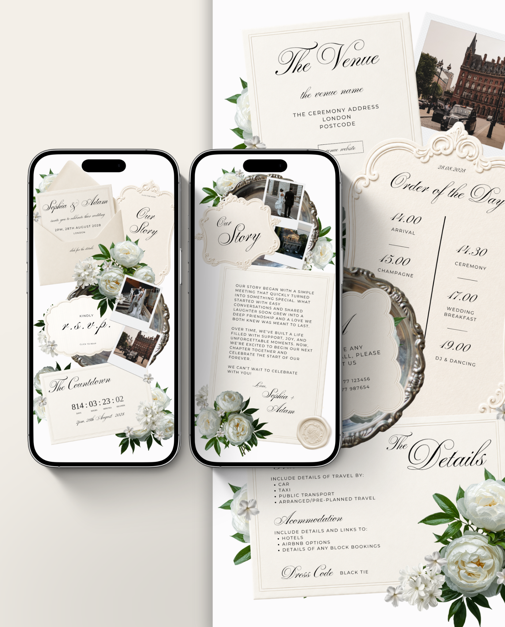 Envelope Reveal Invitation Suite - The Ivory Floral