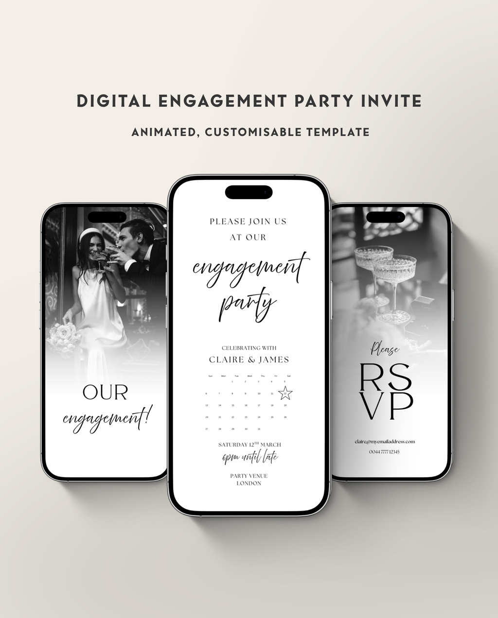 Engagement Party Invitation - White