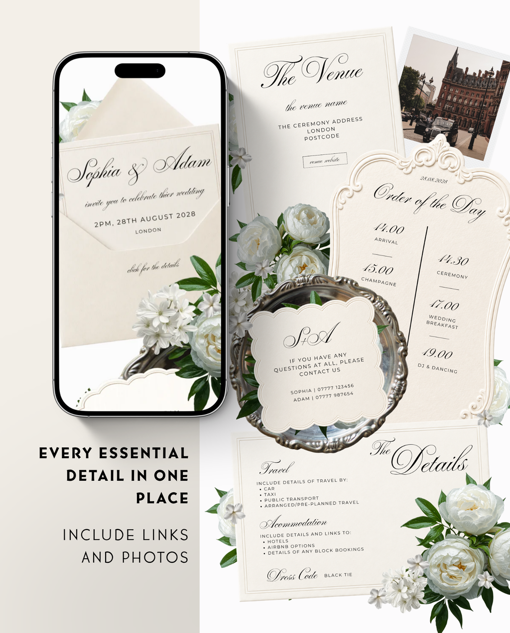 Envelope Reveal Invitation Suite - The Ivory Floral