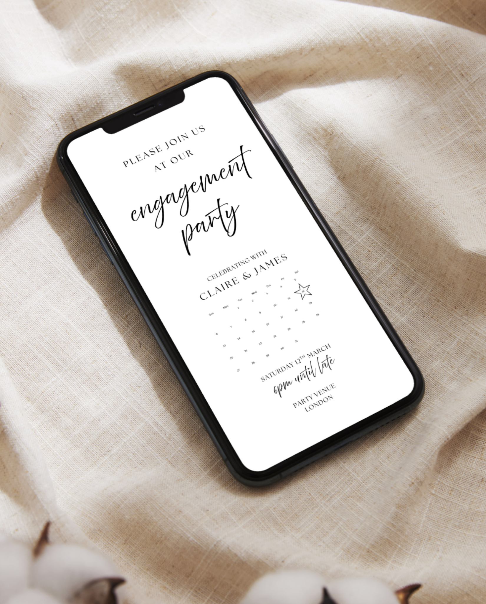 Engagement Party Invitation - White