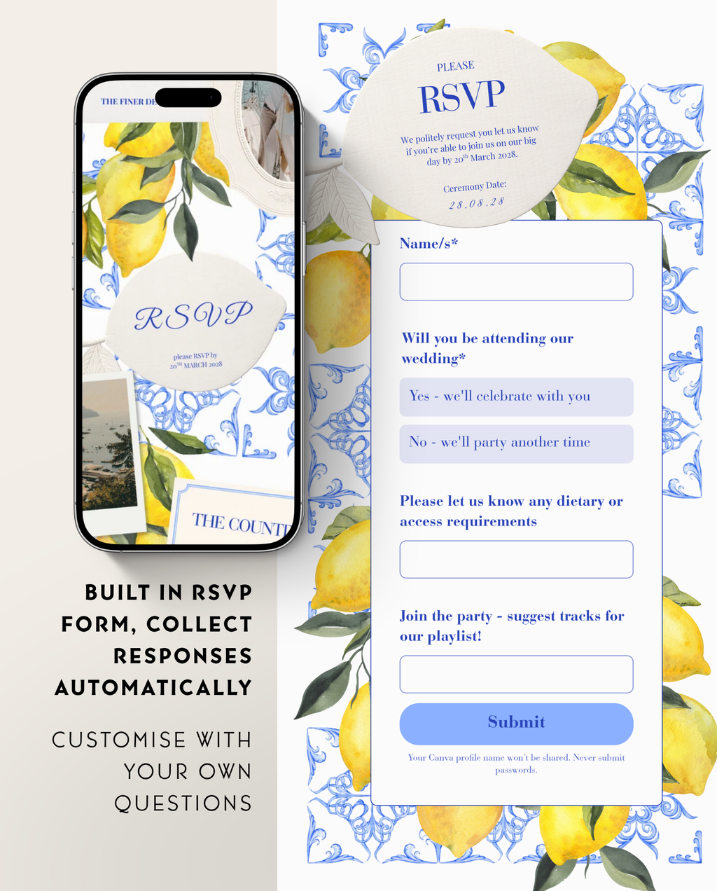 Envelope Reveal Invitation Suite - La Dolce Vita