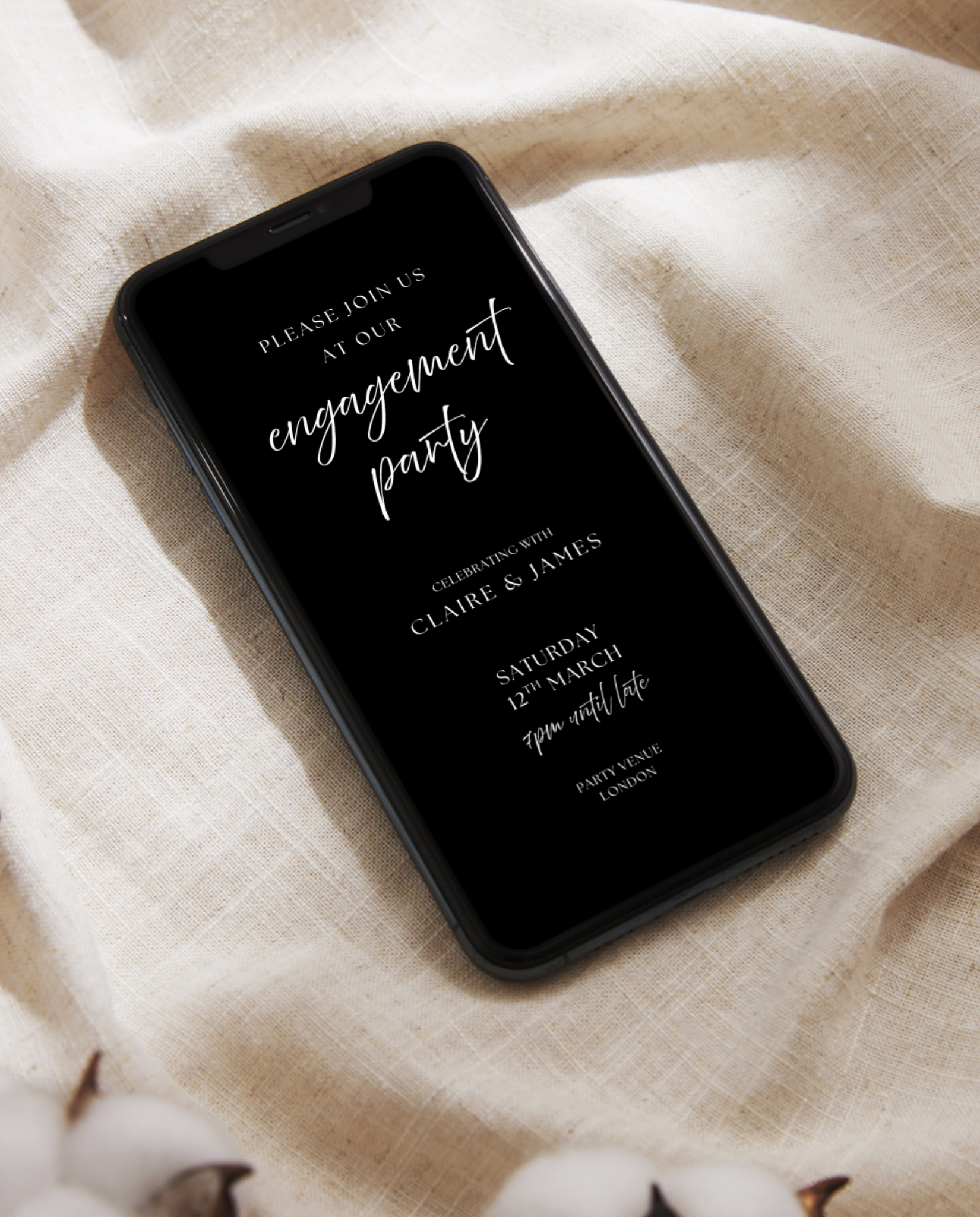 Engagement Party Invitation - Black