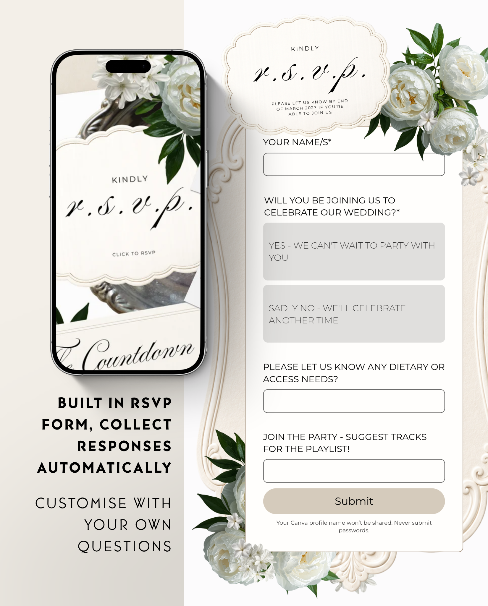 Envelope Reveal Invitation Suite - The Ivory Floral