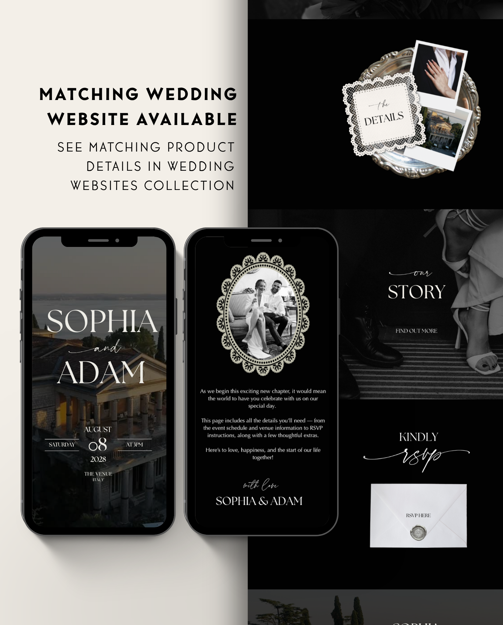 Save the Date - Elegant Black