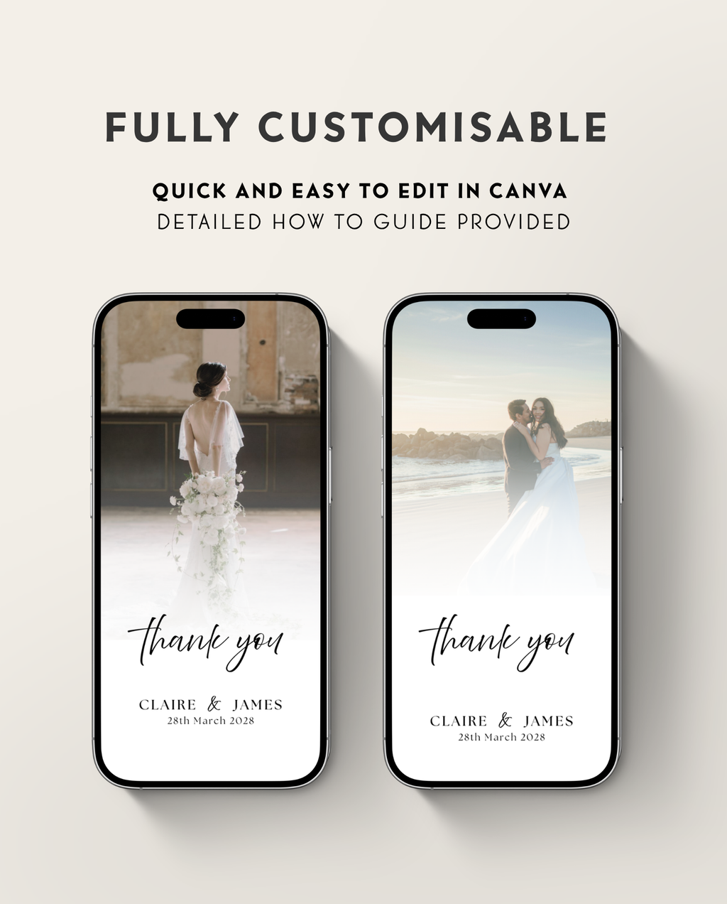 Wedding Thank You Card - White