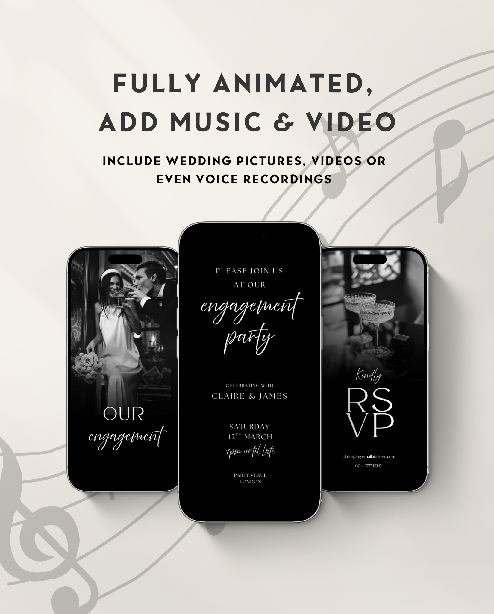 Engagement Party Invitation - Black