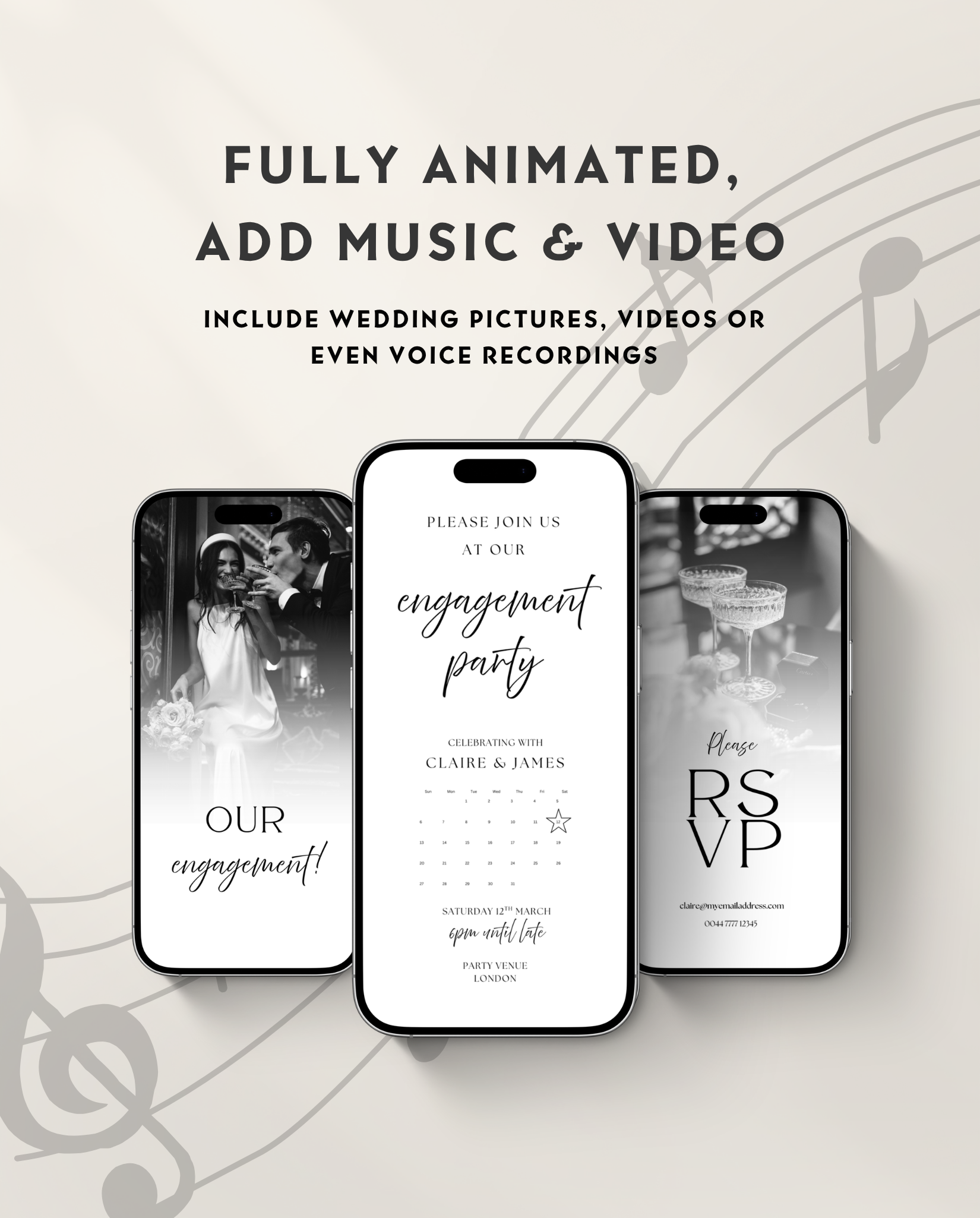 Engagement Party Invitation - White