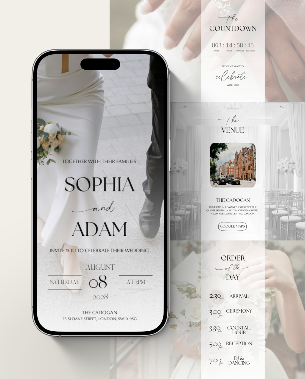 Interactive Wedding Invitation - Elegant White