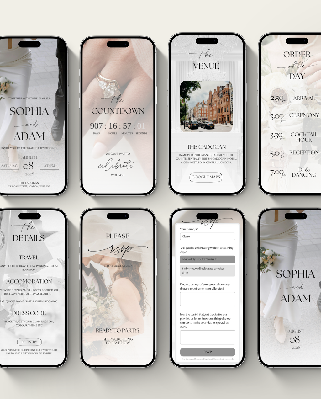 Interactive Wedding Invitation - Elegant White