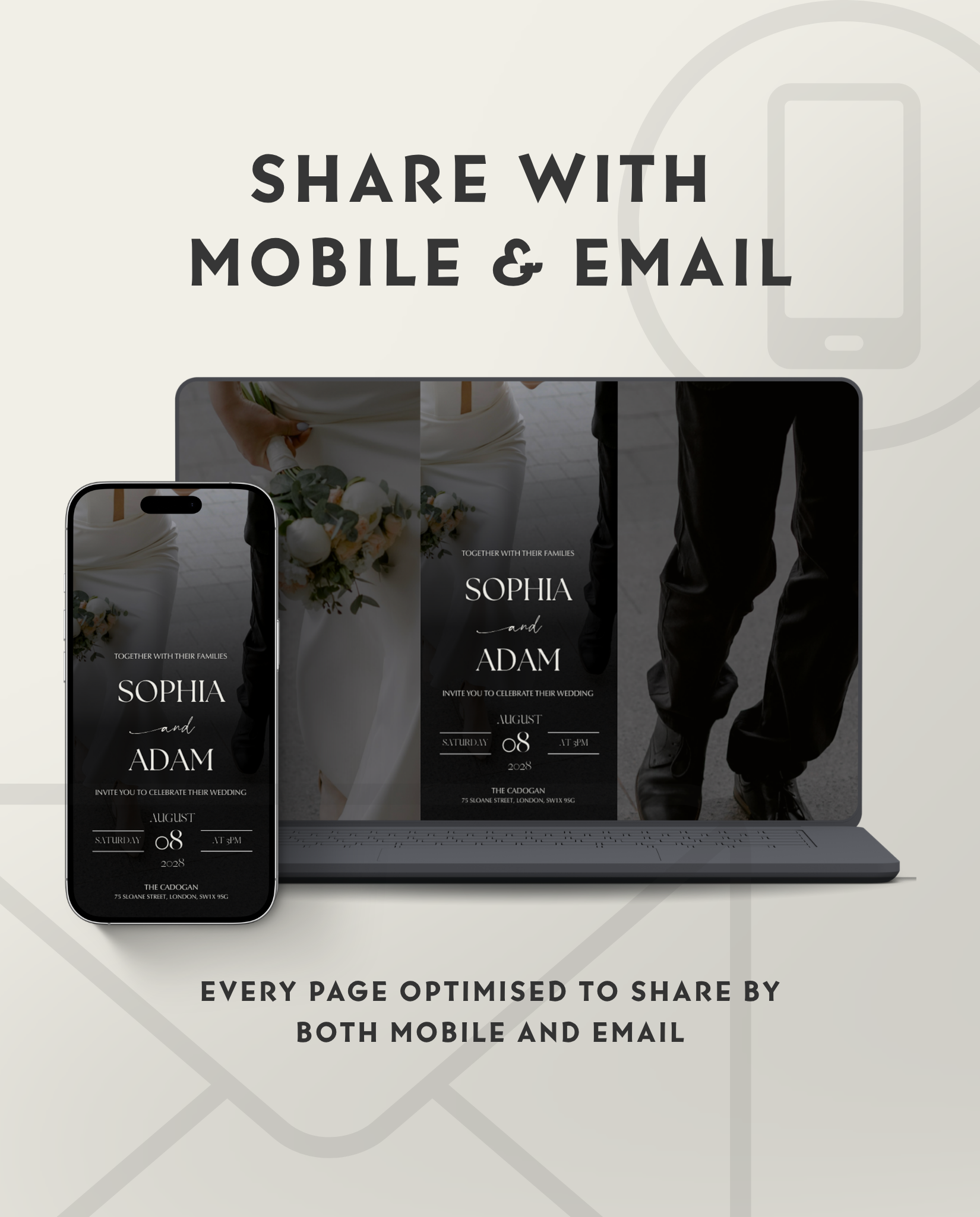 Interactive Wedding Invitation - Elegant Black