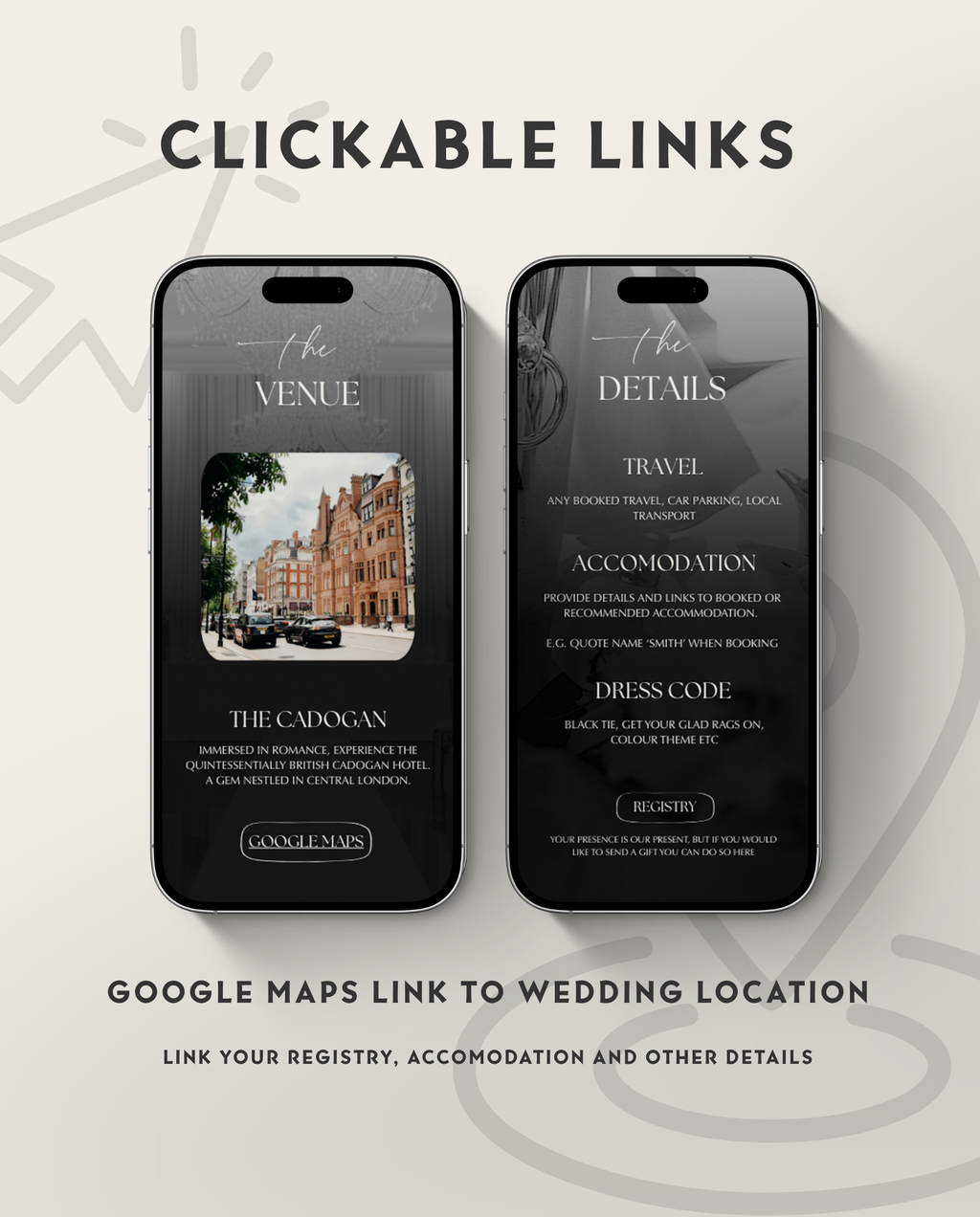 Interactive Wedding Invitation - Elegant Black
