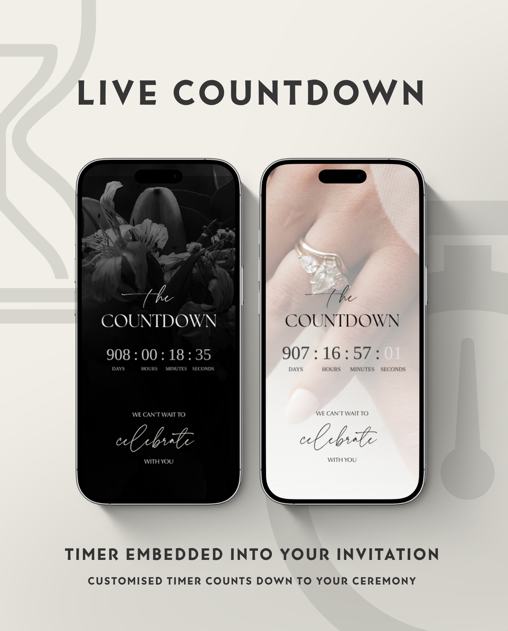 Interactive Wedding Invitation - Elegant Black