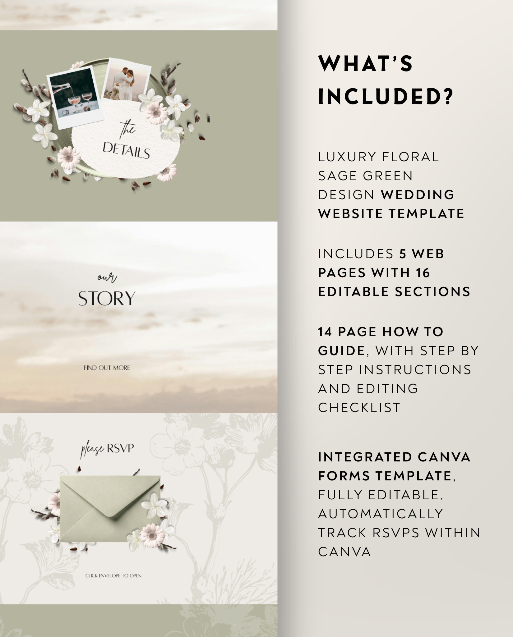 Wedding Website Template - Rustic Sage