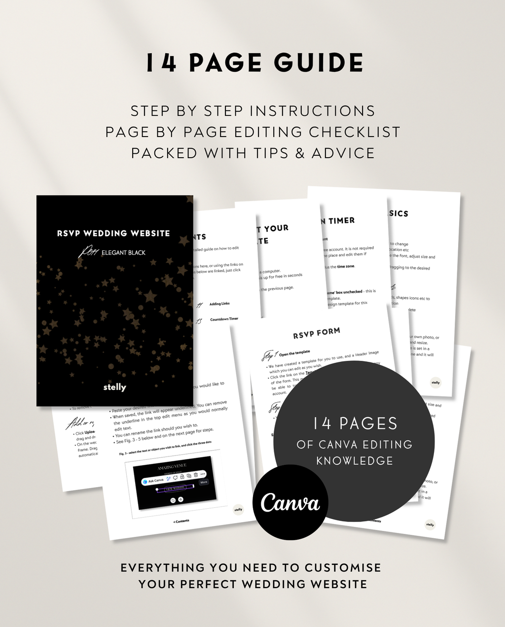 Wedding Website Template - Elegant Black