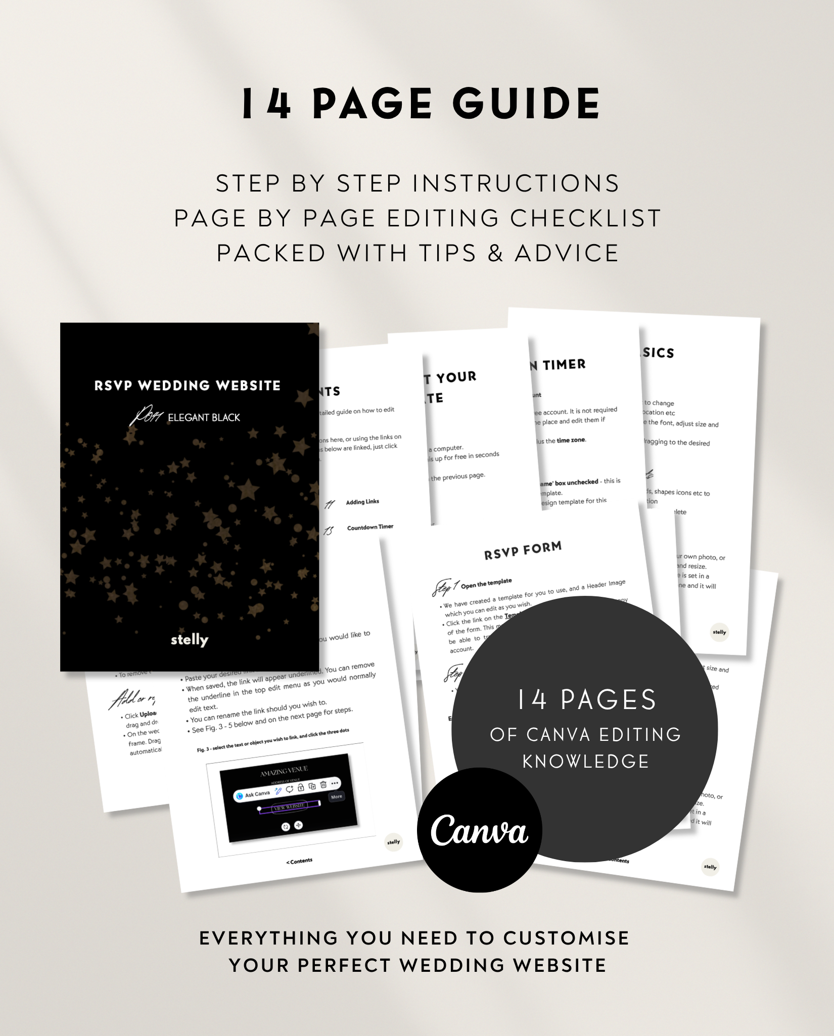 Wedding Website Template - Elegant Black