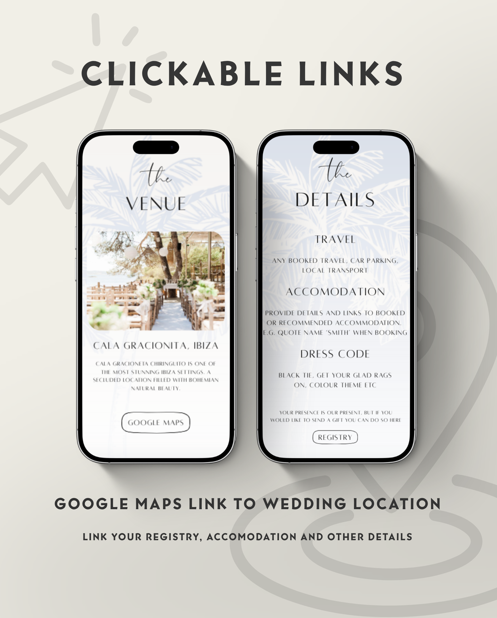 Interactive Wedding Invitation - Dusty Palms