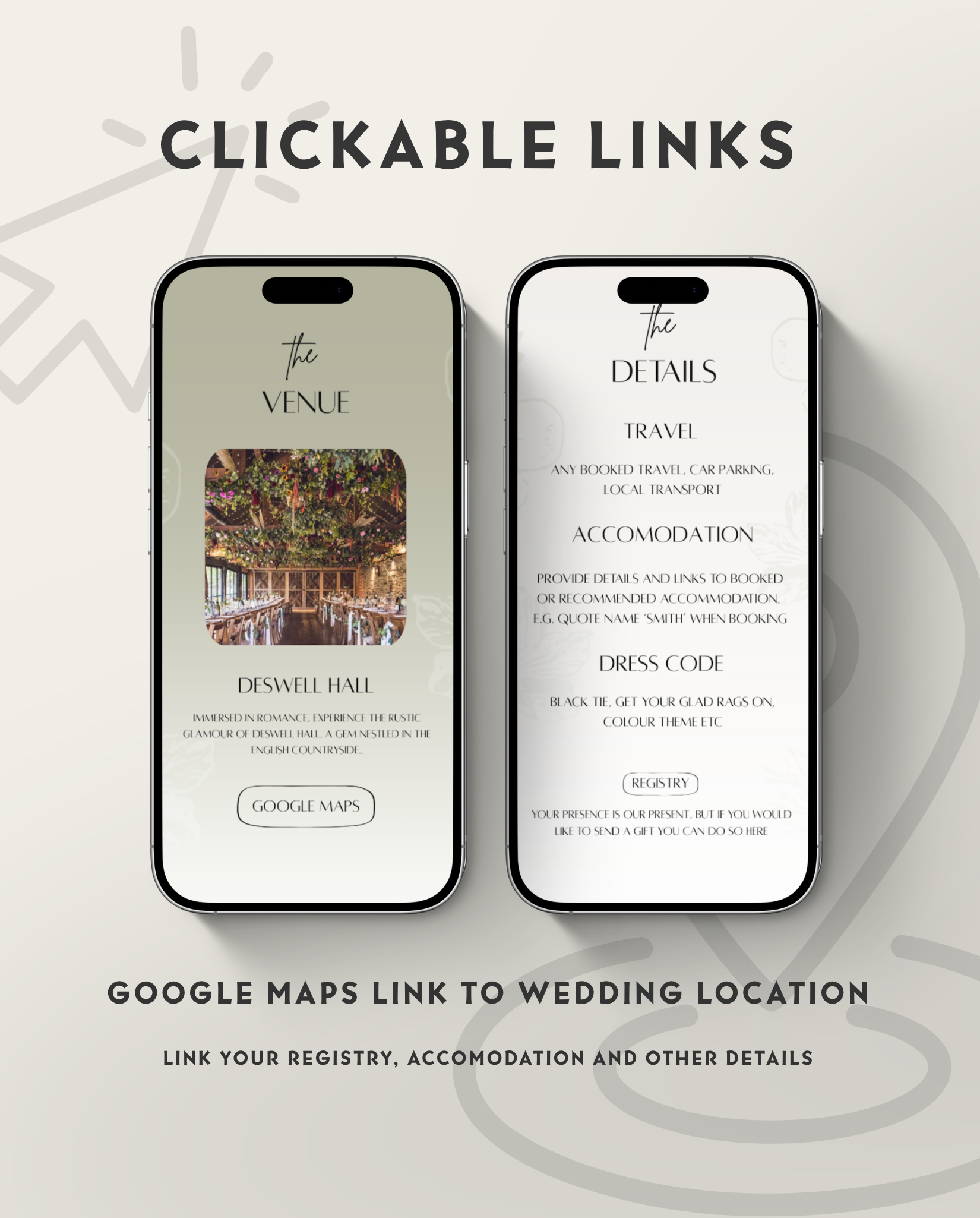 Interactive Wedding Invitation - Rustic Sage