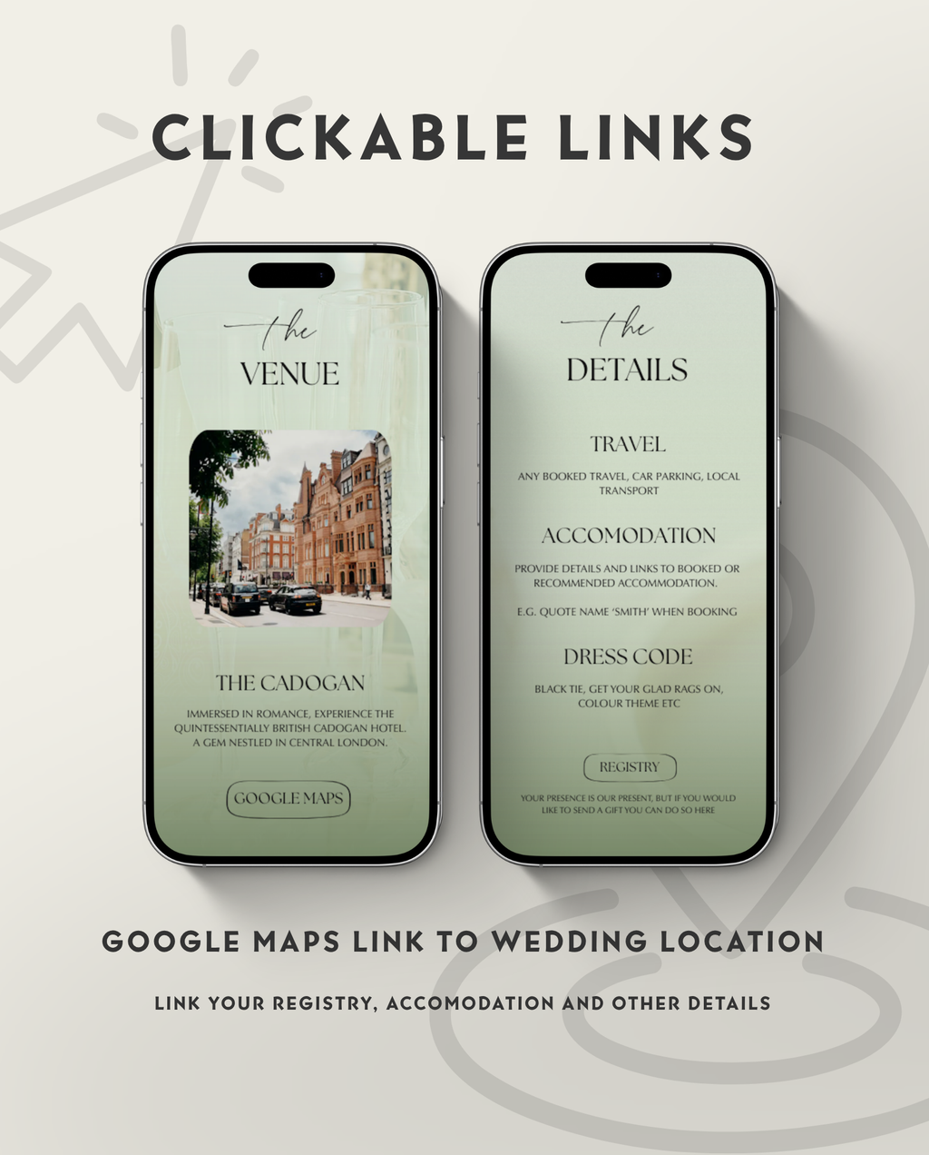 Interactive Wedding Invitation - Elegant Green