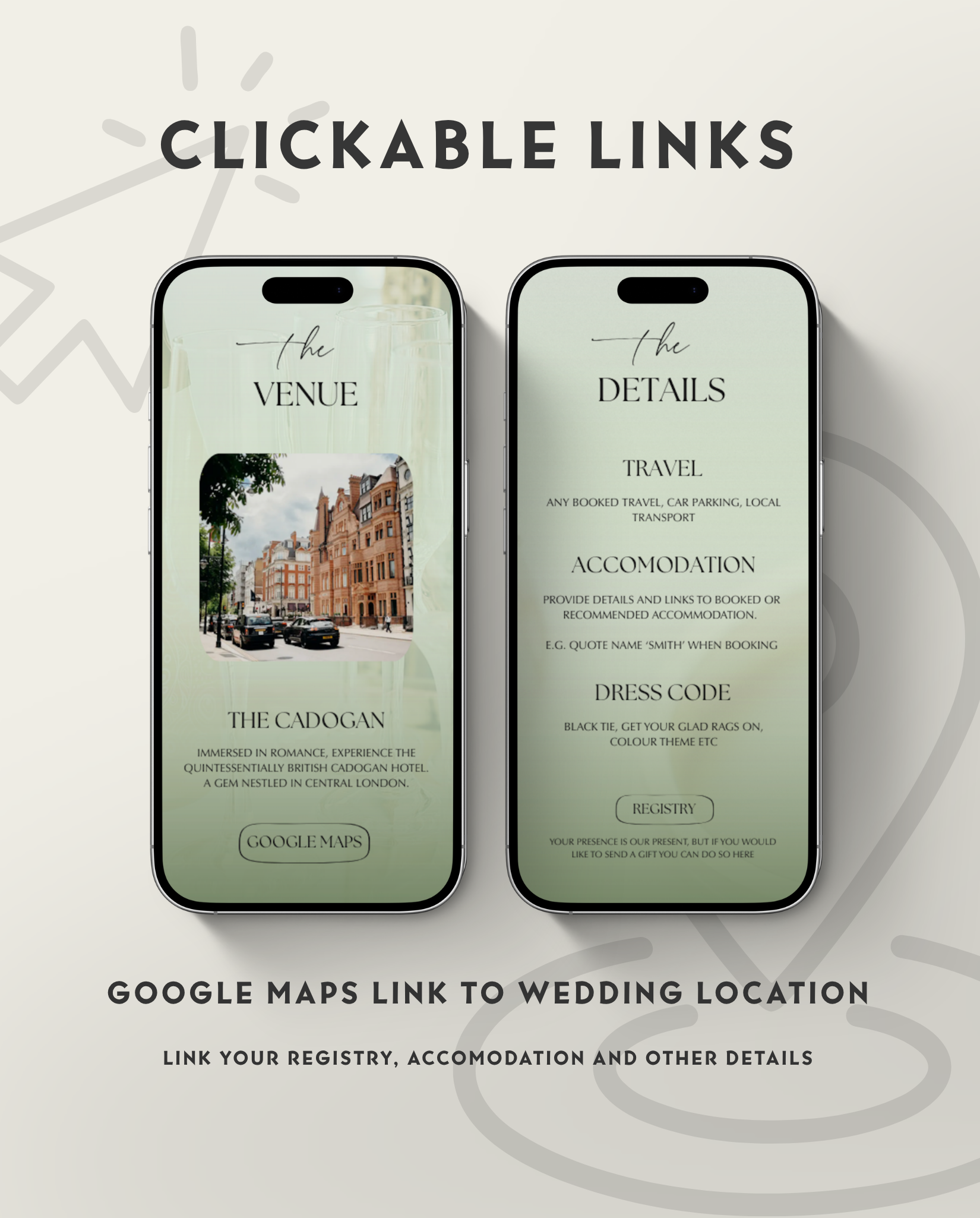 Interactive Wedding Invitation - Elegant Green