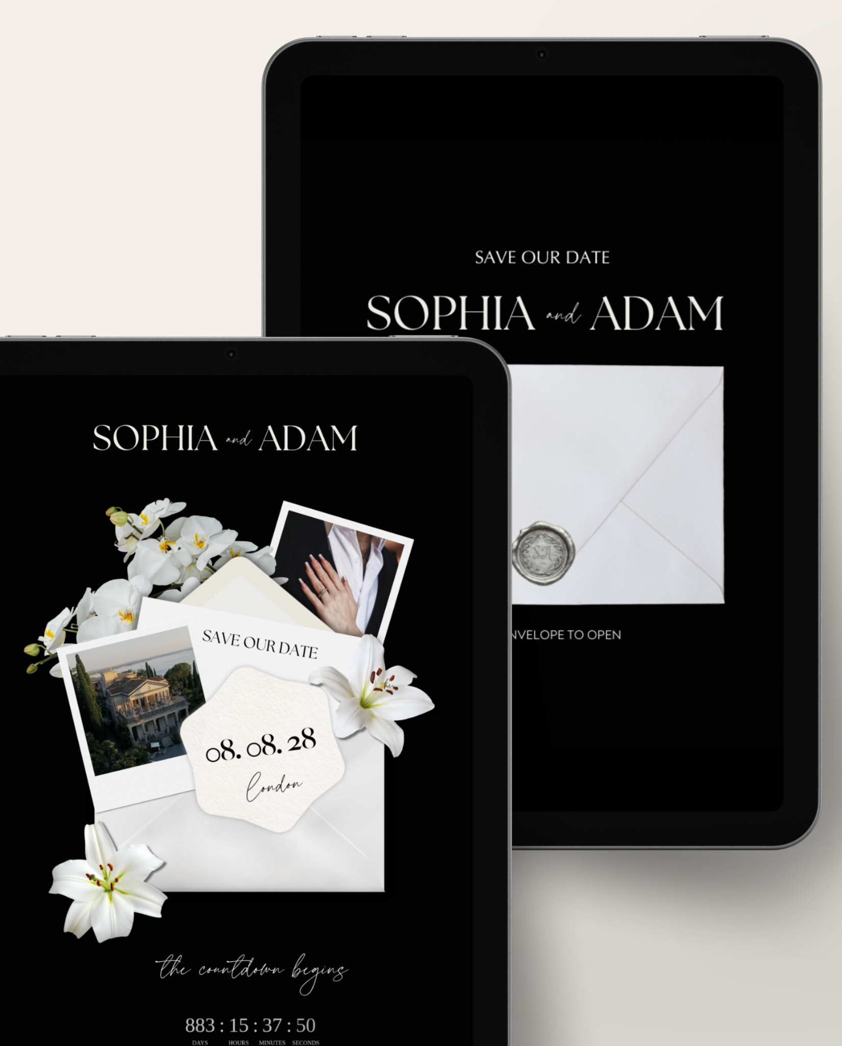 Save the Date - Elegant Black