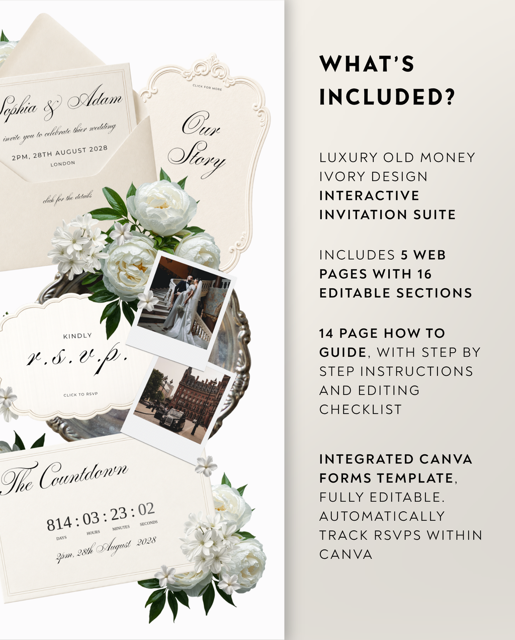 Envelope Reveal Invitation Suite - The Ivory Floral