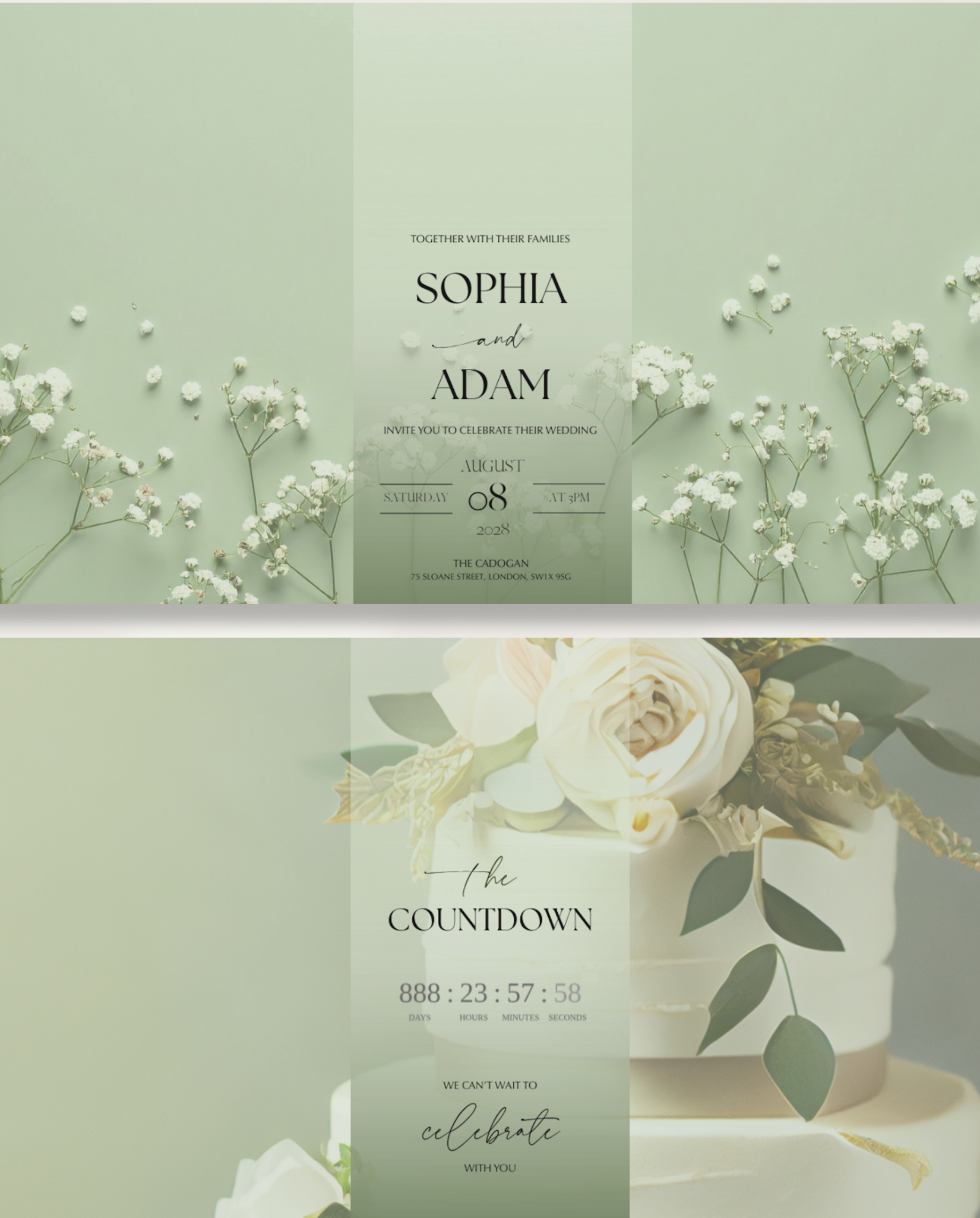 Interactive Wedding Invitation - Elegant Green