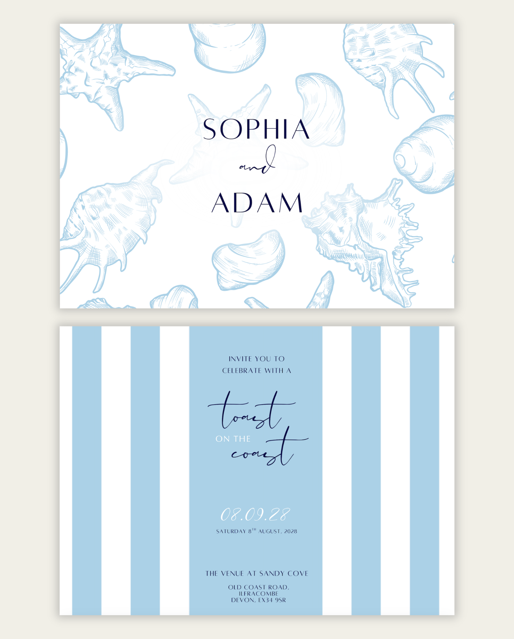 Interactive Wedding Invitation - Toast on the Coast