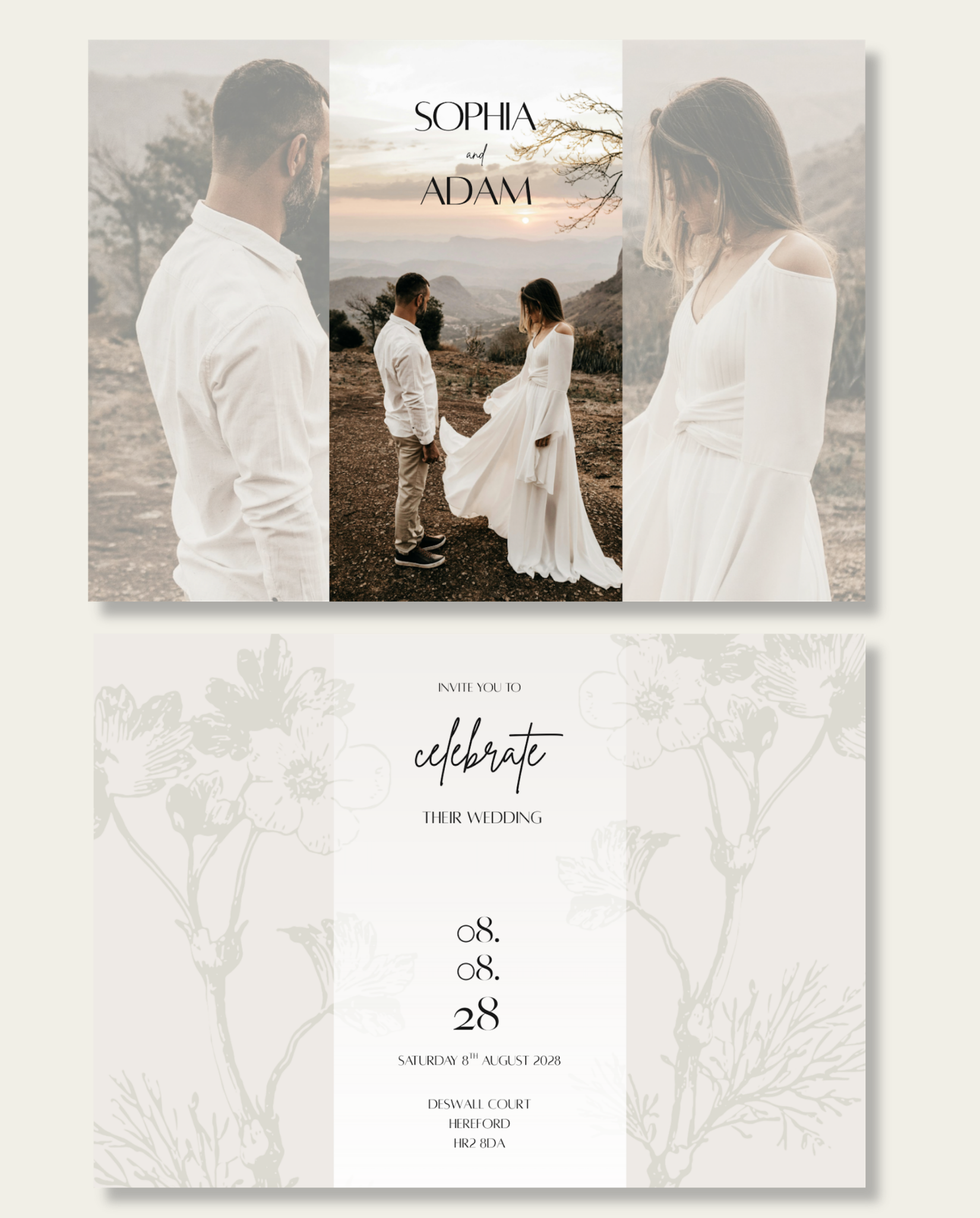 Interactive Wedding Invitation - Rustic Sage