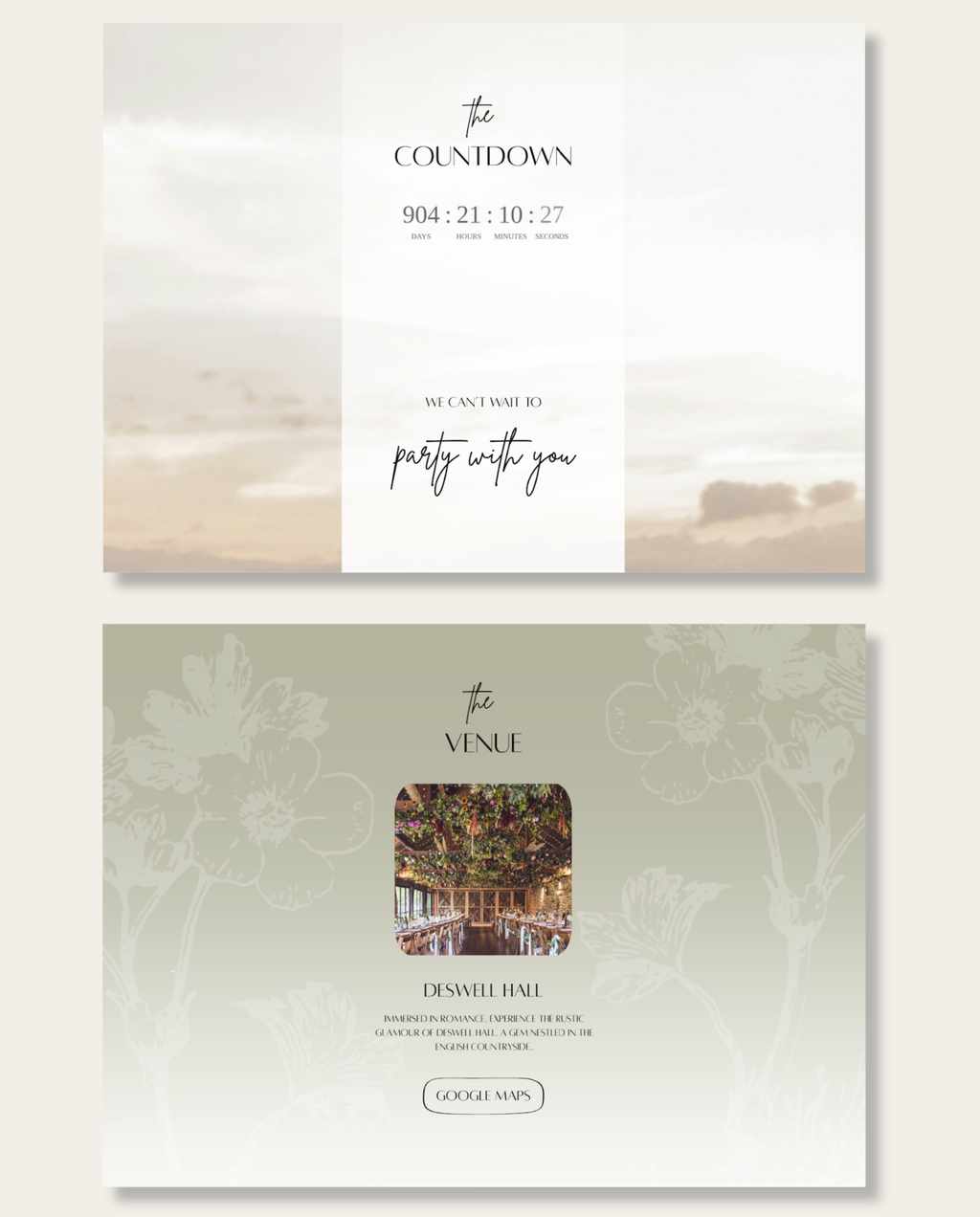 Interactive Wedding Invitation - Rustic Sage