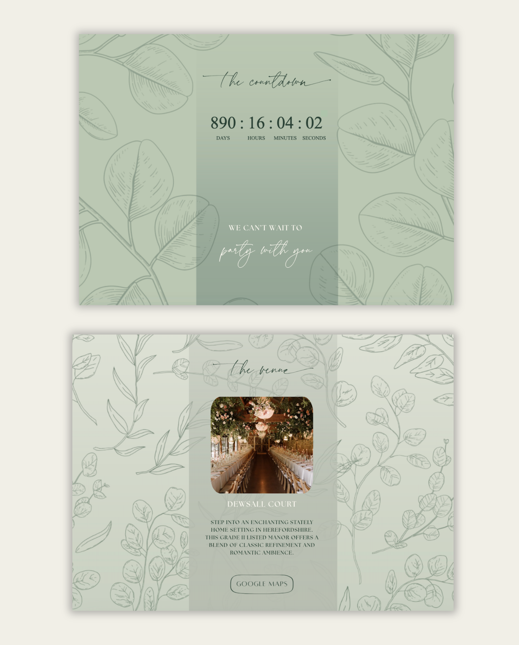 Interactive Wedding Invitation - Eucalyptus
