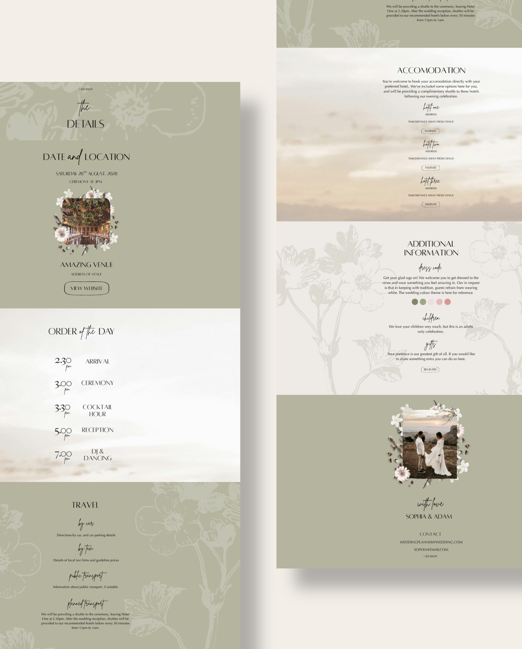 Wedding Website Template - Rustic Sage