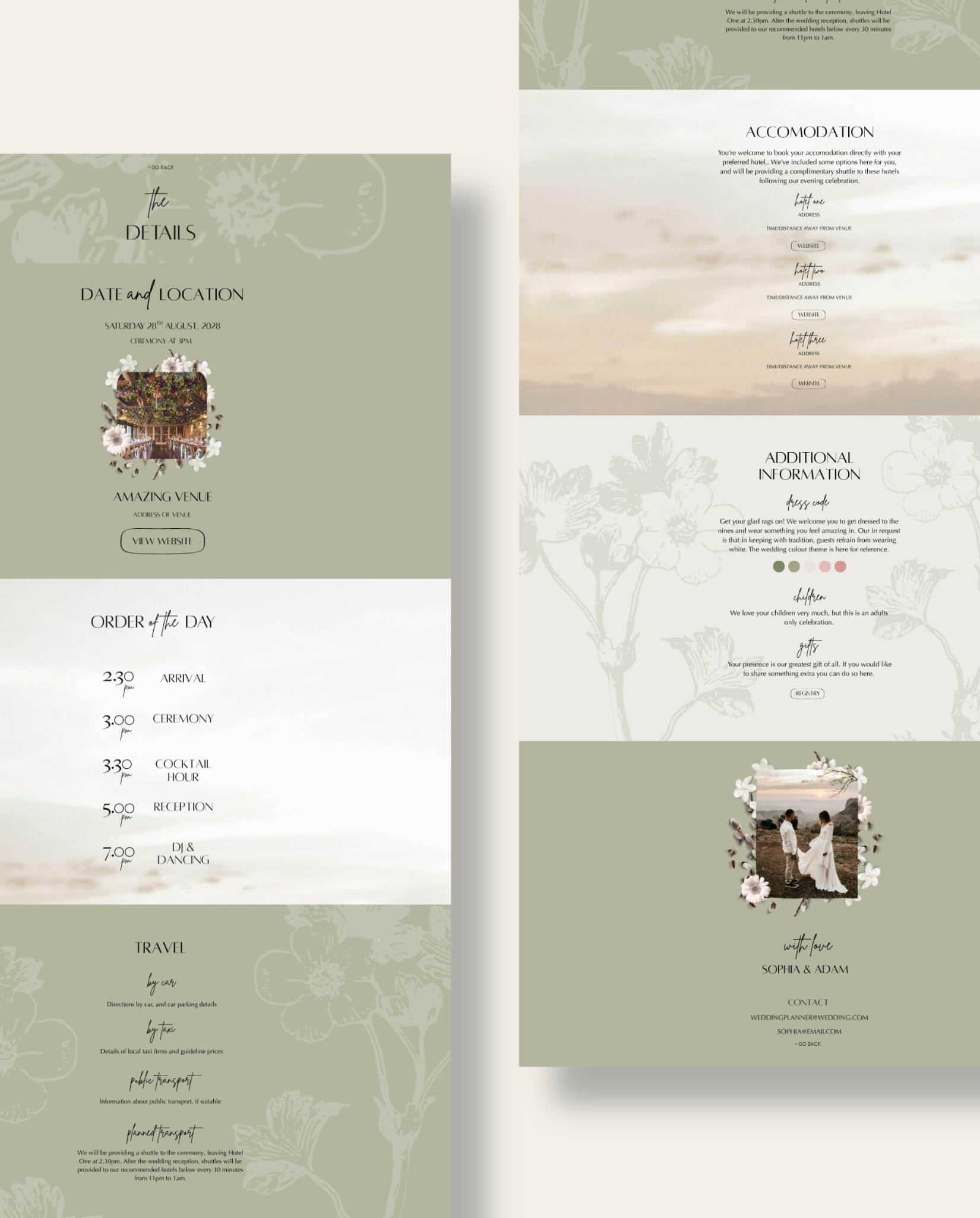 Wedding Website Template - Rustic Sage
