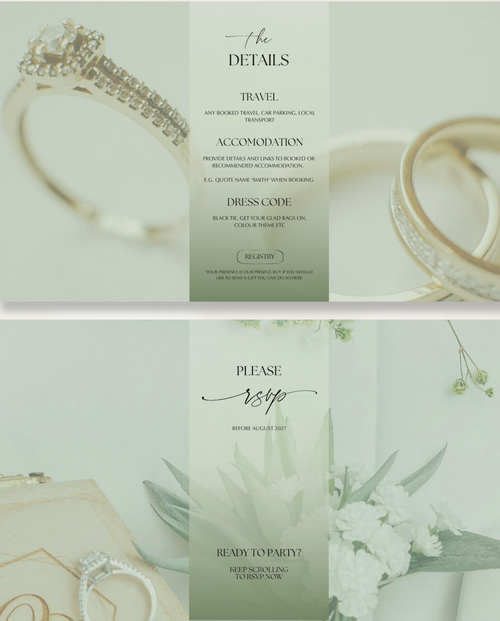 Interactive Wedding Invitation - Elegant Green
