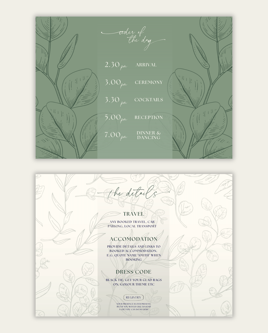 Interactive Wedding Invitation - Eucalyptus