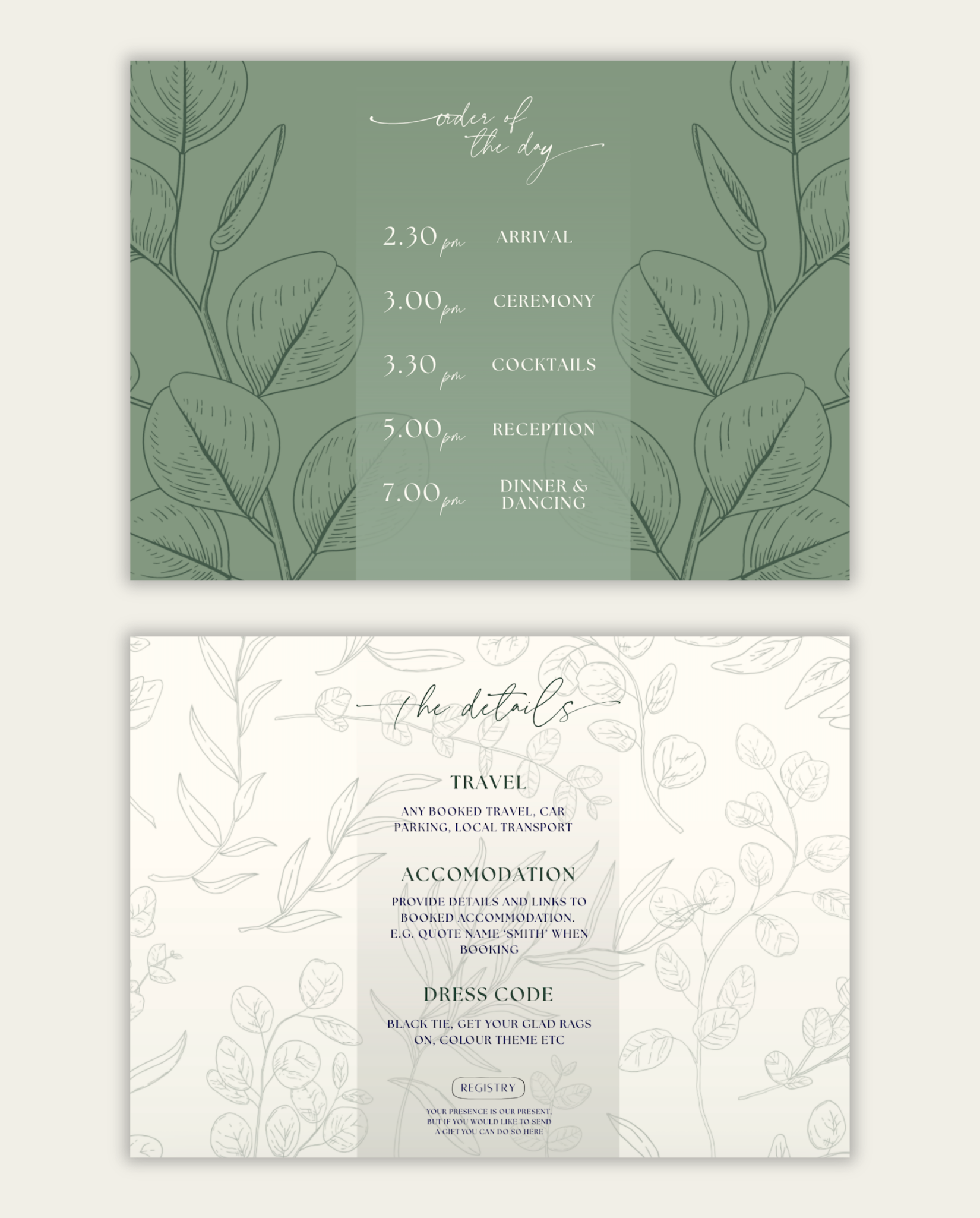 Interactive Wedding Invitation - Eucalyptus