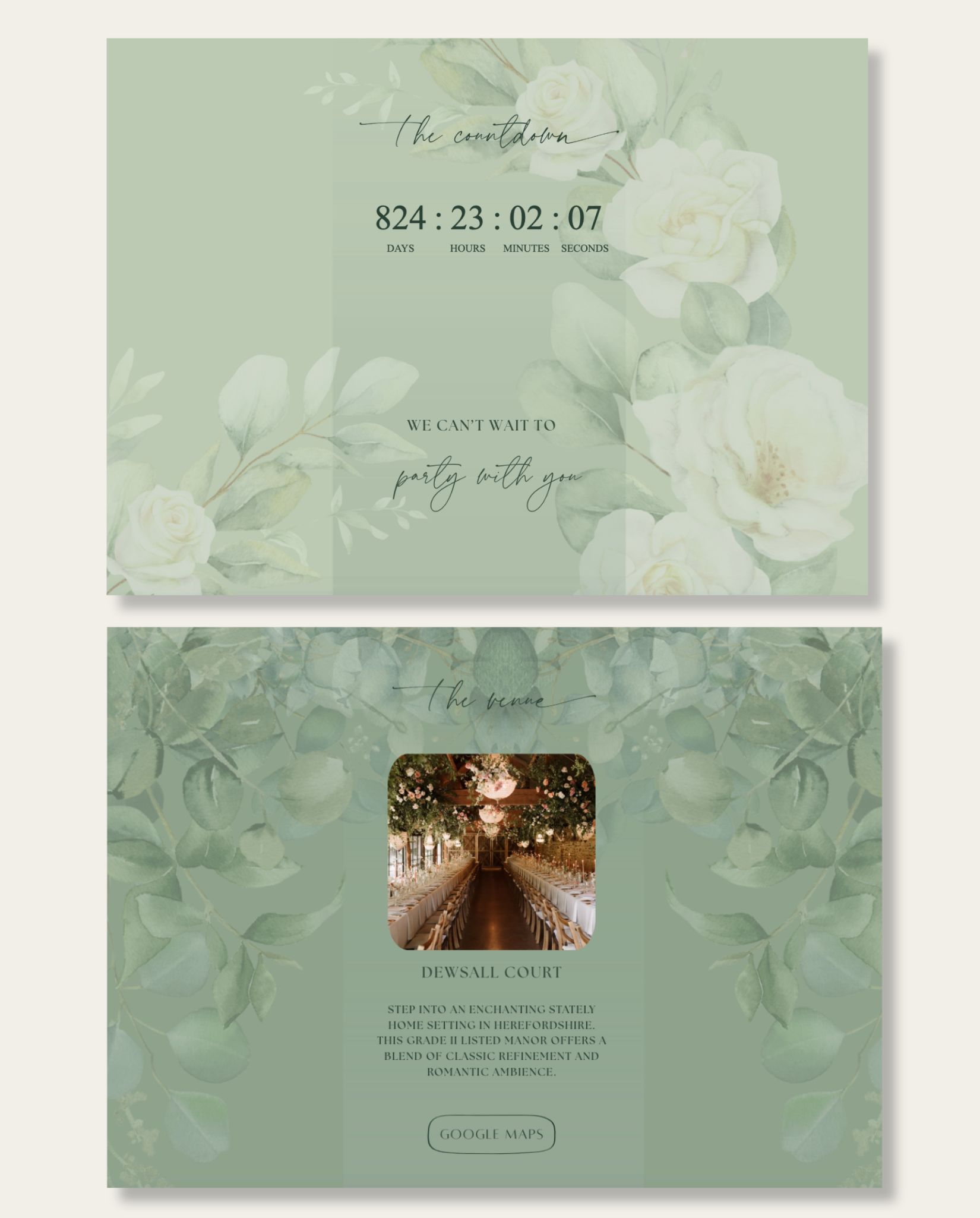 Interactive Wedding Invitation - Floral Eucalyptus