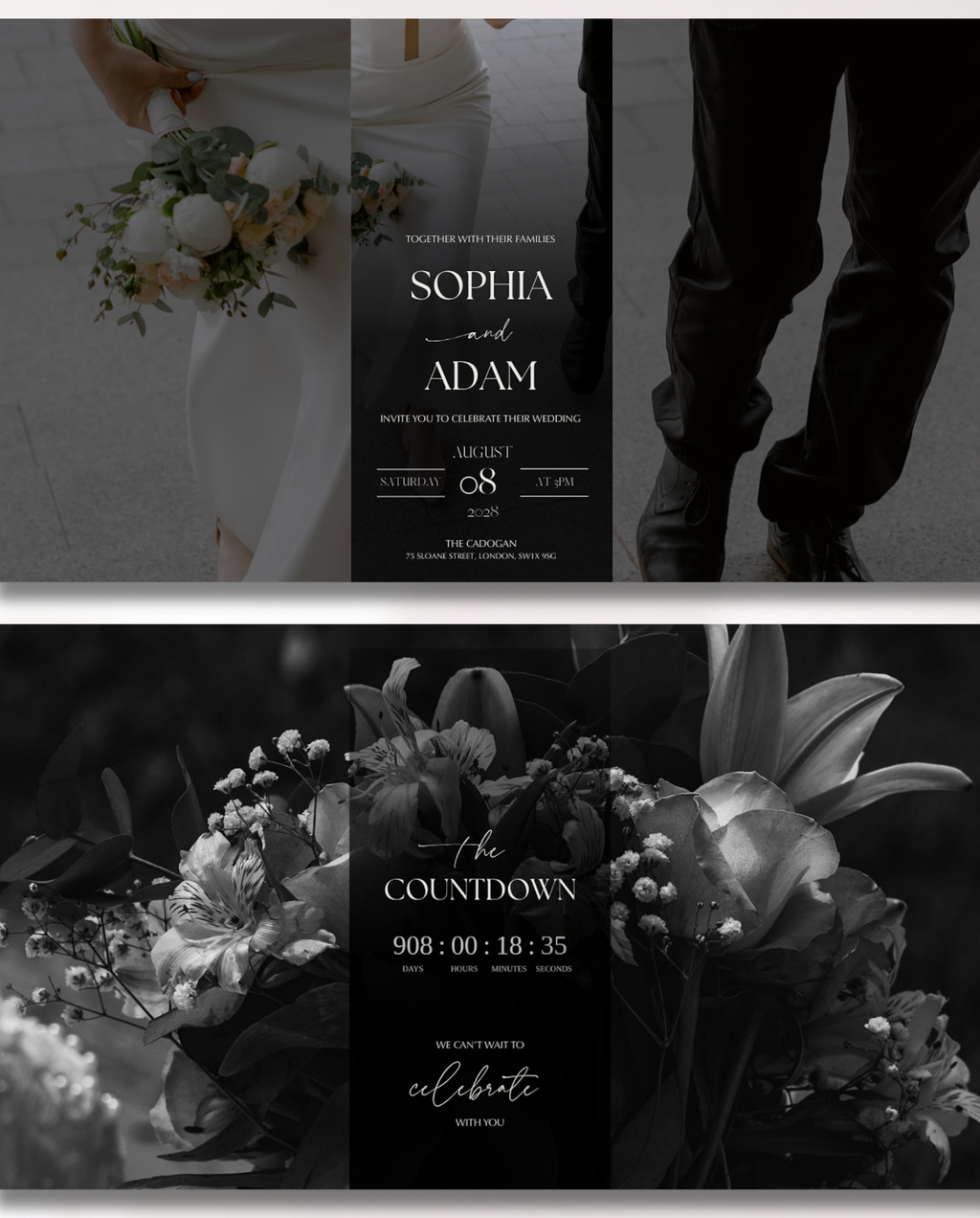 Interactive Wedding Invitation - Elegant Black