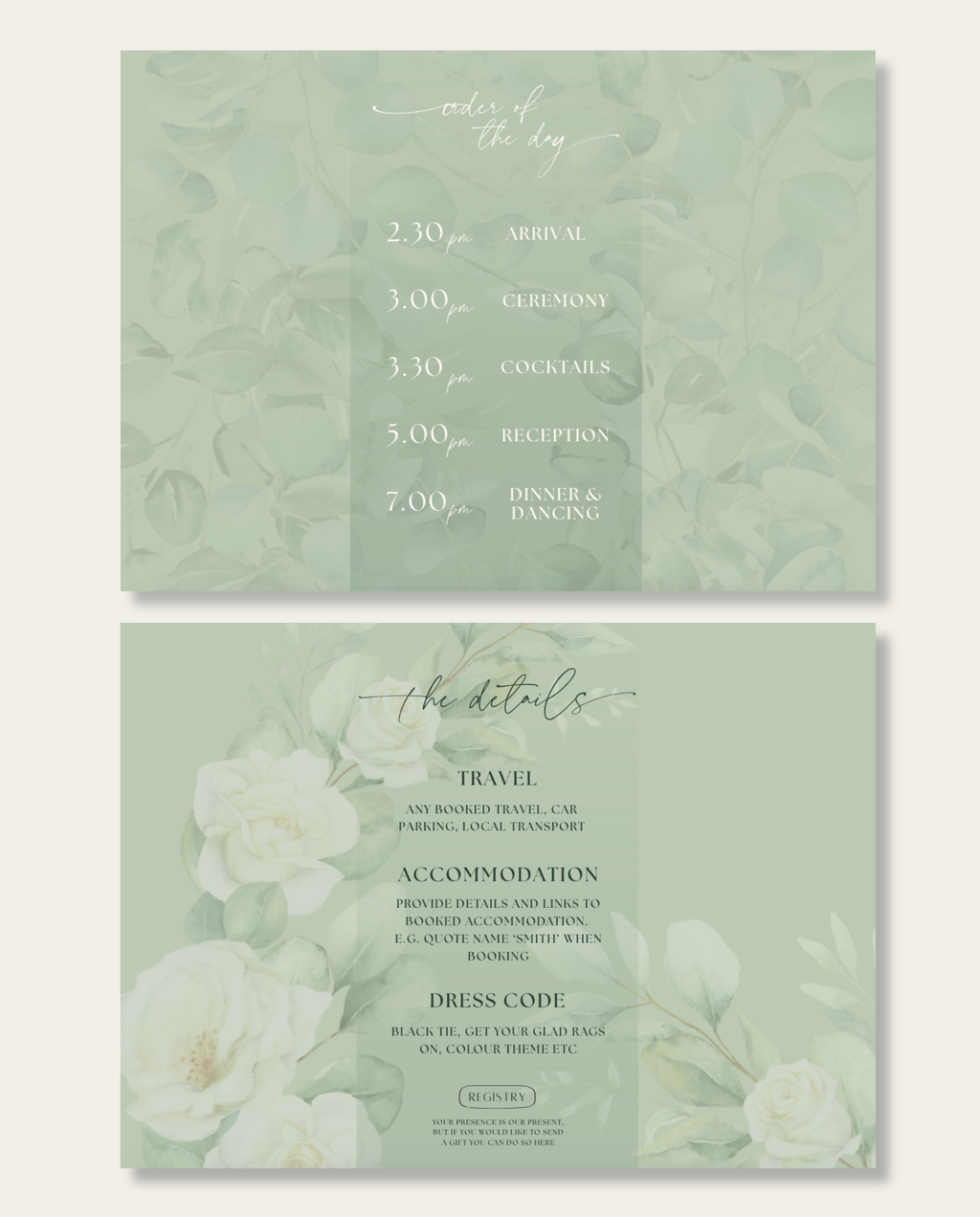 Interactive Wedding Invitation - Floral Eucalyptus
